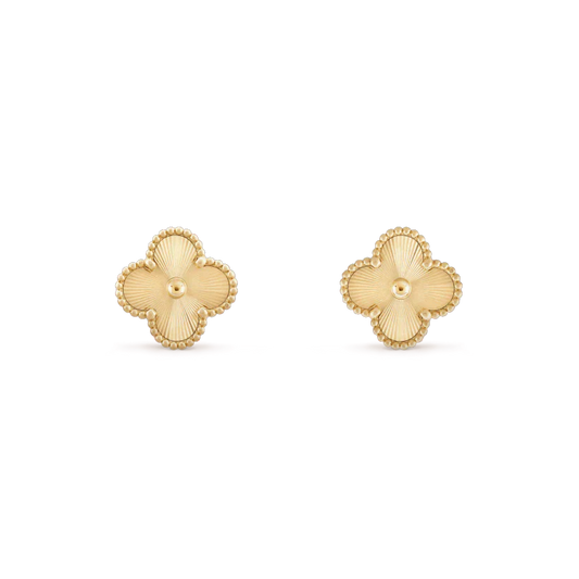 [Regal Gem]CLOVER MINI 9.5MM LASER EARRINGS