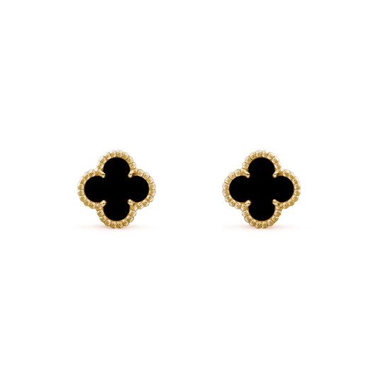 [Regal Gem]CLOVER MINI 9.5MM BLACK MOP EARRINGS
