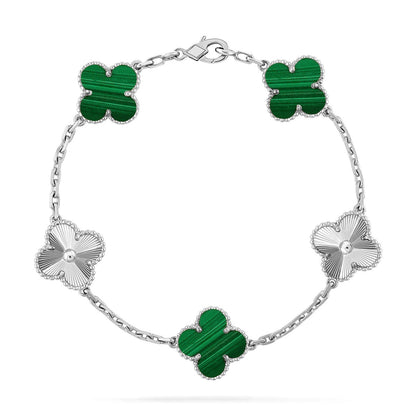 [Regal Gem] CLOVER 5 MOTIF MALACHITE BRACELET COLLECTION
