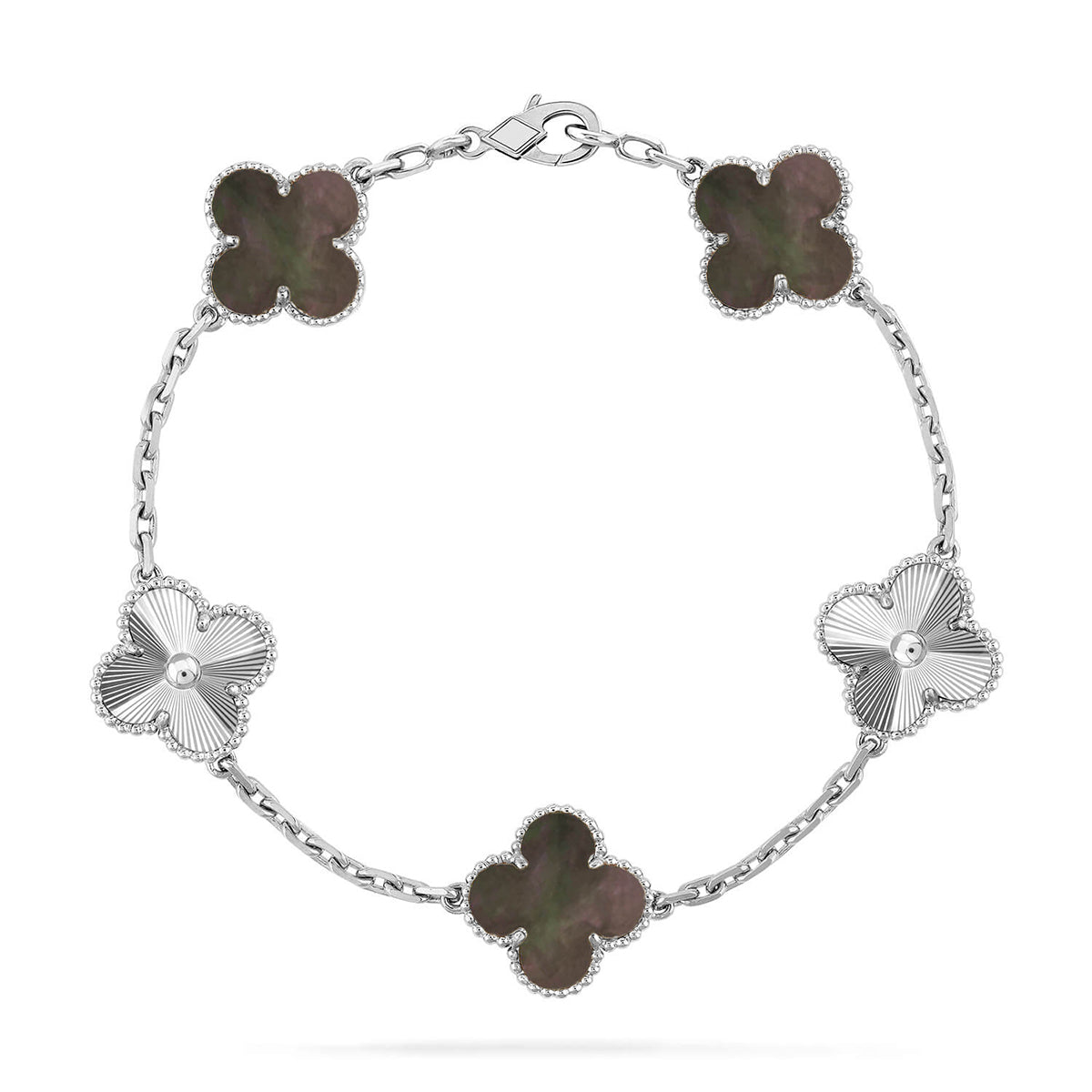 [Regal Gem] CLOVER 5 MOTIF GRAY MOP BRACELET COLLECTION