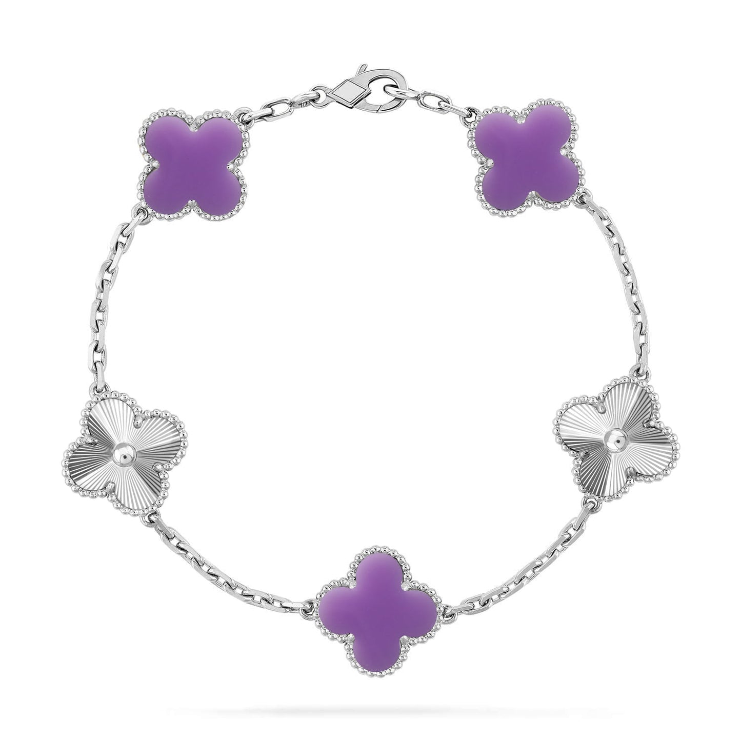 [Regal Gem]CLOVER 5 MOTIF LIGHT PURPLE BRACELET COLLECTION