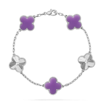 [Regal Gem]CLOVER 5 MOTIF LIGHT PURPLE BRACELET COLLECTION