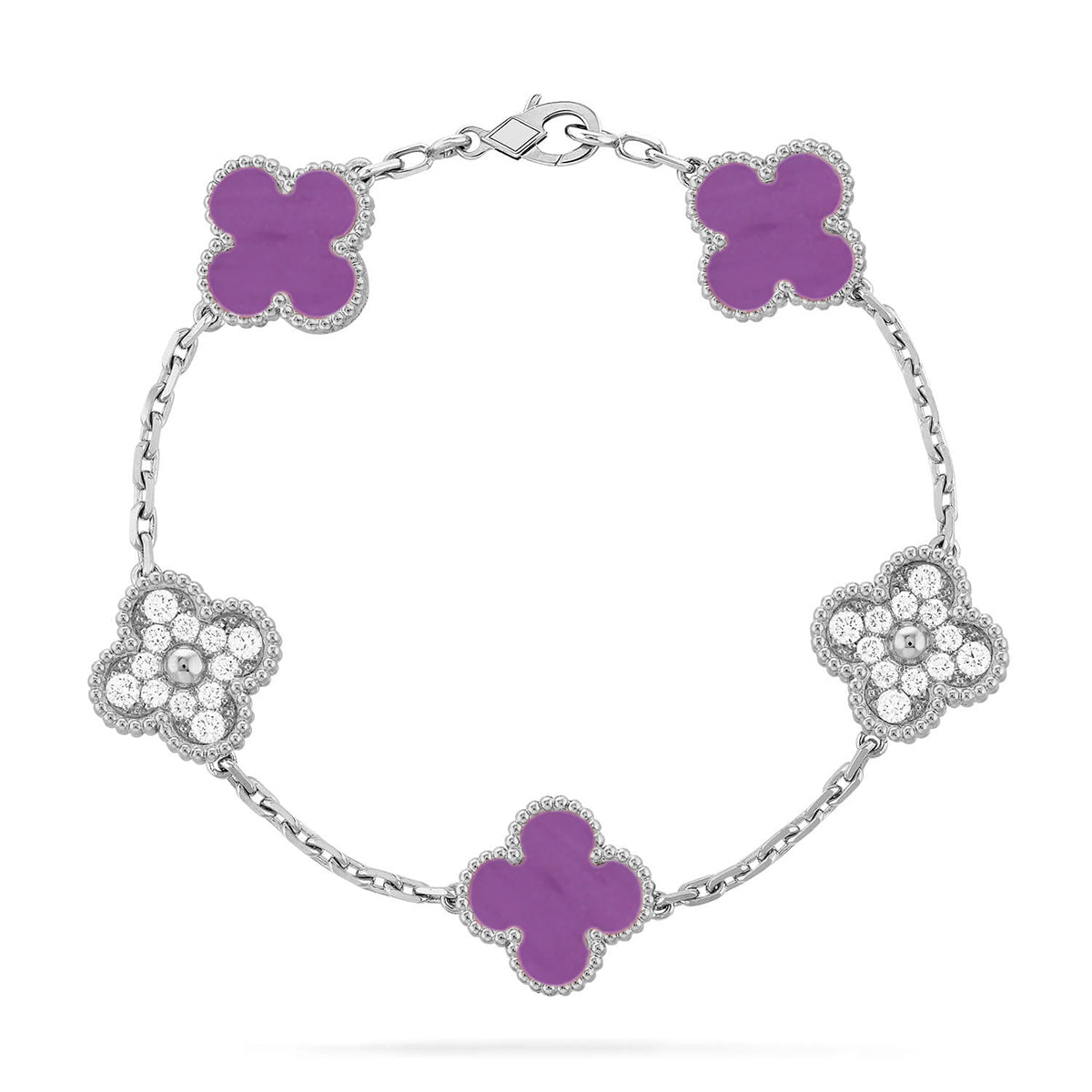 [Regal Gem] CLOVER 5 MOTIF VIOLET BRACELET COLLECTION