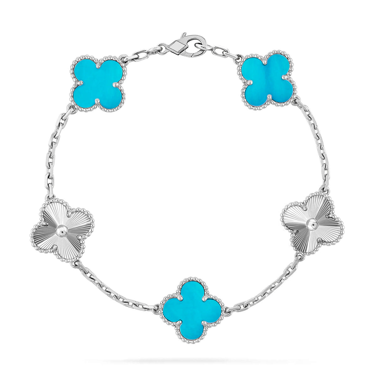 [Regal Gem] CLOVER 5 MOTIF TURQUOISE BRACELET COLLECTION