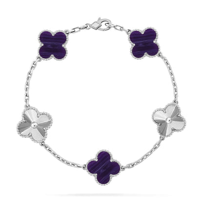 [Regal Gem]CLOVER 5 MOTIF PURPLE STRIPES BRACELET COLLECTION