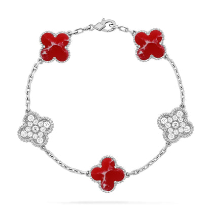 [Regal Gem]CLOVER 5 MOTIF RED PATTERN BRACELET COLLECTION