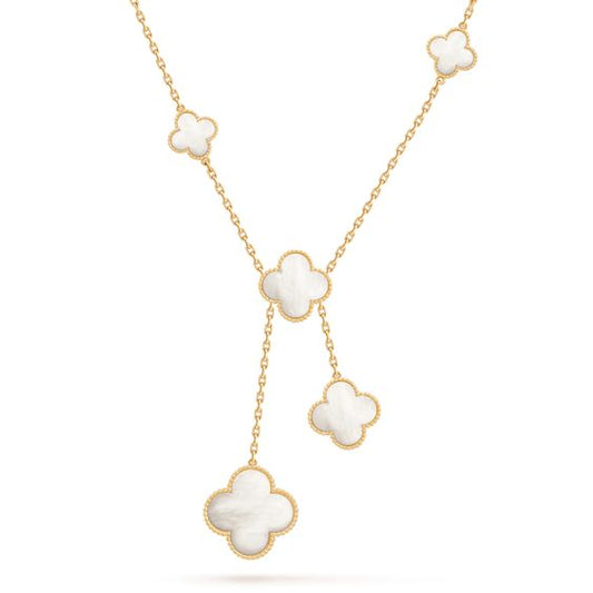 [Regal Gem]CLOVER MOTHER OF PEARL NECKLACE 6 MOTIF