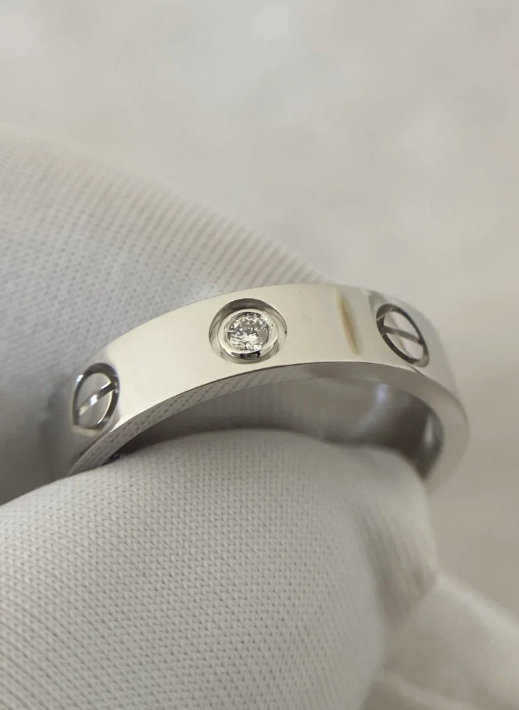 [Regal Gem]LOVE RING 4MM 1 DIAMOND SILVER