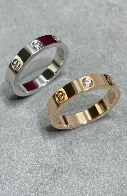 [Regal Gem]LOVE RING 4MM 1 DIAMOND SILVER