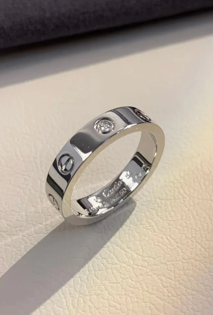 [Regal Gem]LOVE RING 4MM 1 DIAMOND SILVER