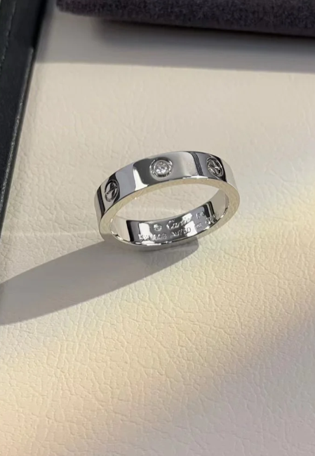 [Regal Gem]LOVE RING 4MM 1 DIAMOND SILVER