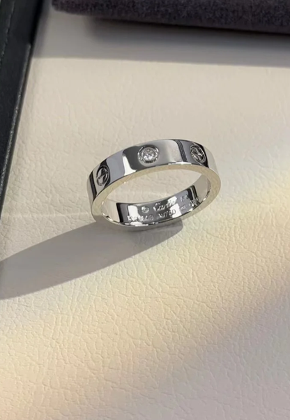 [Regal Gem]LOVE RING 4MM 1 DIAMOND SILVER