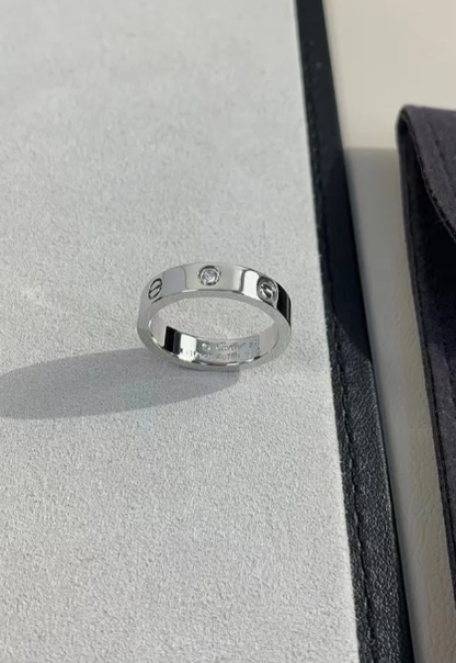 [Regal Gem]LOVE RING 4MM 1 DIAMOND SILVER