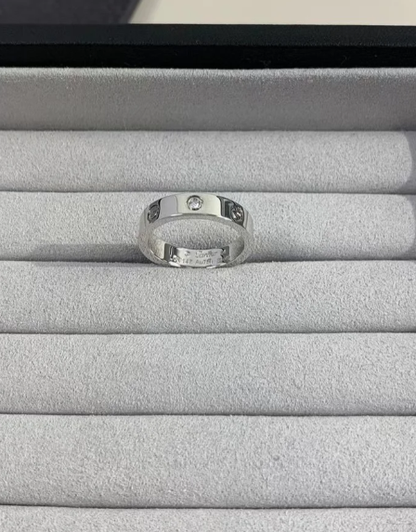 [Regal Gem]LOVE RING 4MM 1 DIAMOND SILVER