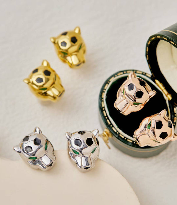 [?Regal Gem]CHRRTAH-PRINT STUD EARRINGS, THREE COLORS