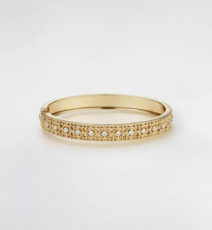 [?Regal Gem]2026 WOVEN-PATTERN BRACELET SET WITH FULL DIAMOND INLAY THREE-COLORS