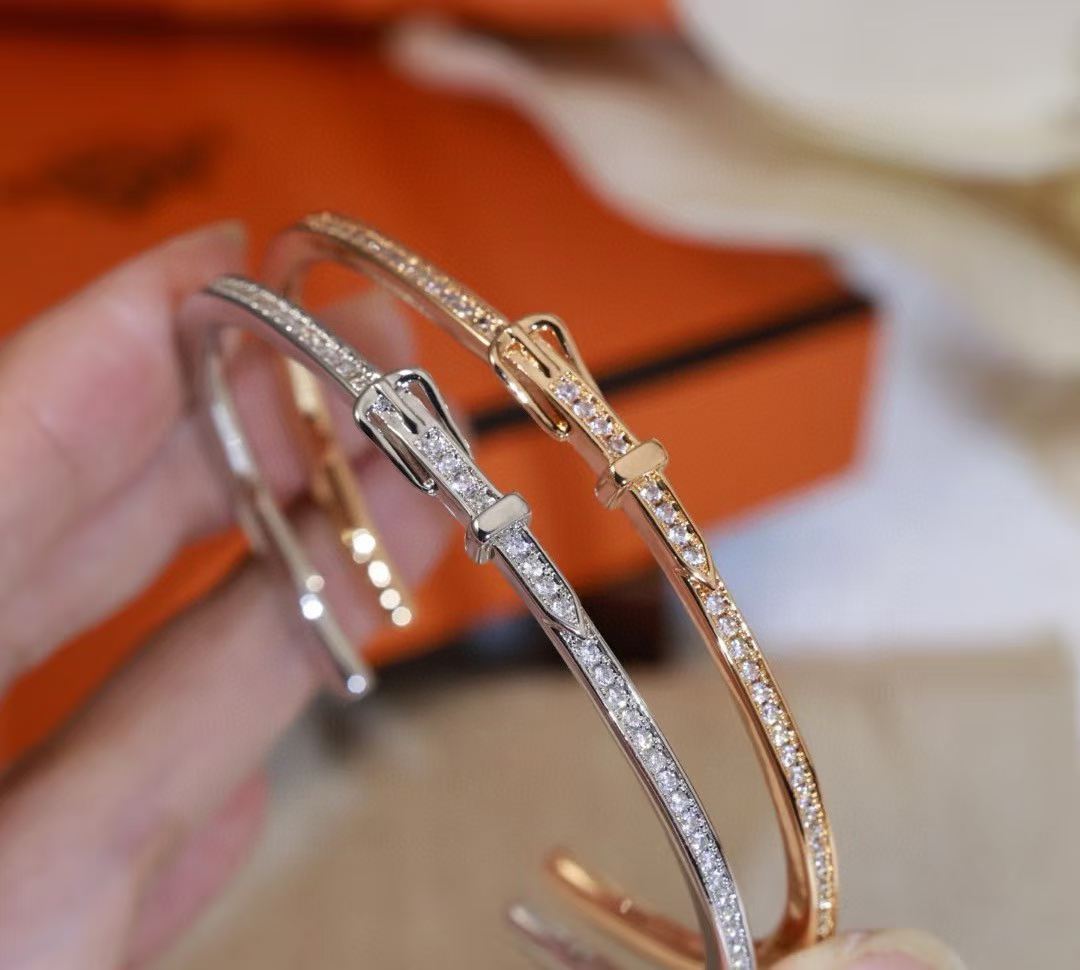 [?Regal Gem]DIAMOND-ENCRUSTED BRACELET THREE COLORS