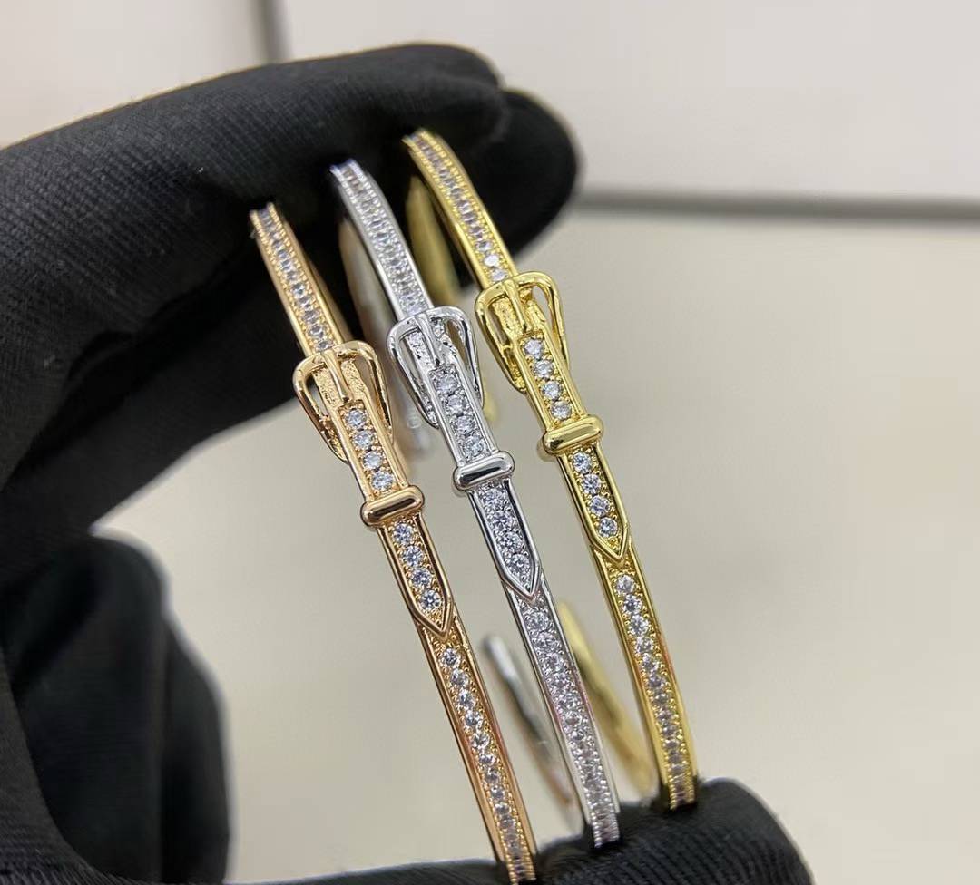 [?Regal Gem]DIAMOND-ENCRUSTED BRACELET THREE COLORS