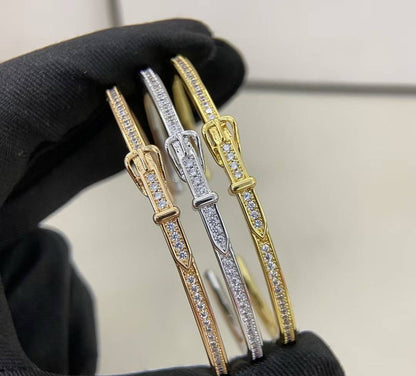 [?Regal Gem]DIAMOND-ENCRUSTED BRACELET THREE COLORS
