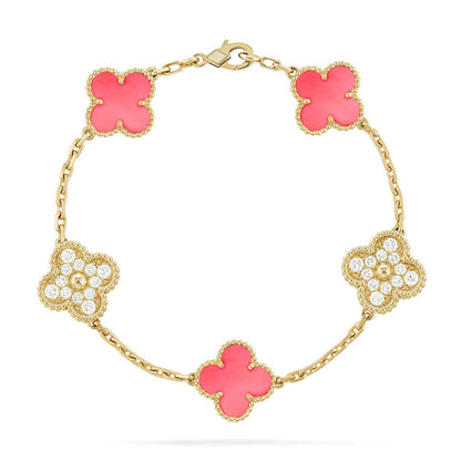 [Regal Gem] CLOVER 5 MOTIFS  PINK MOP BRACELET COLLECTION