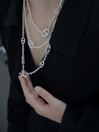 [Regal Gem]Classic Silver Sweater Chain