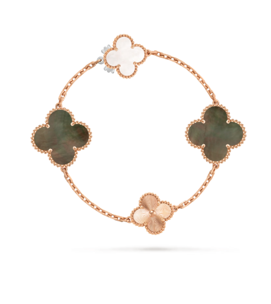 [Regal Gem]DETACHABLE CLOVER 15(11+4) FLOWER SILVER NECKLACE SET