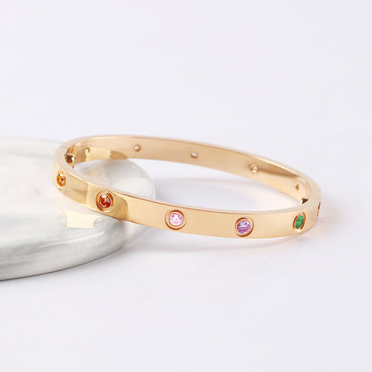 [Regal Gem]2026 NEW 6.1MM COLORED GEMSTONE BRACELET