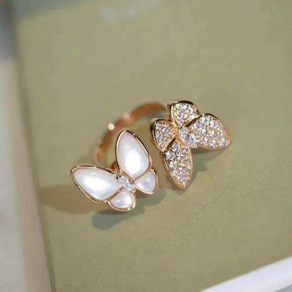 [Regal Gem]TWIN BUTTERFLY DIAMOND MOP RING