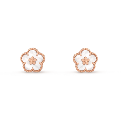 [Regal Gem]LUCKY PINK GOLD WHITE MOP EARRINGS