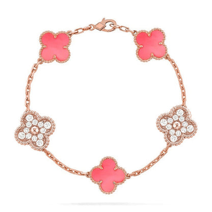 [Regal Gem] CLOVER 5 MOTIFS  PINK MOP BRACELET COLLECTION