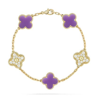 [Regal Gem]CLOVER 5 MOTIF LIGHT PURPLE BRACELET COLLECTION
