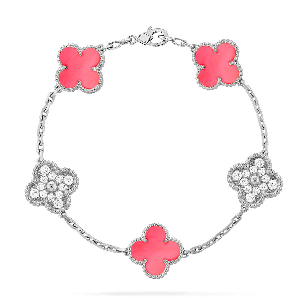 [Regal Gem] CLOVER 5 MOTIFS  PINK MOP BRACELET COLLECTION