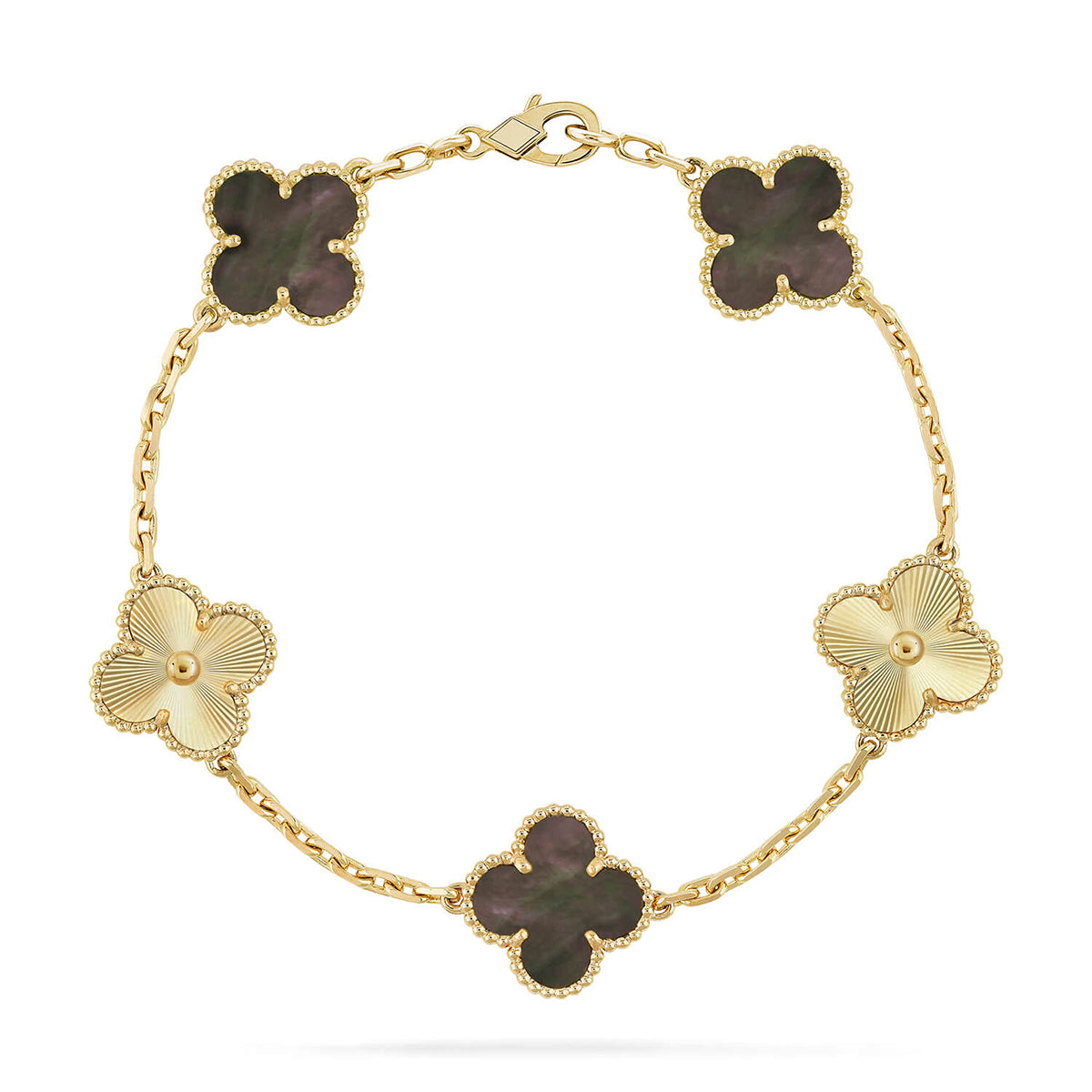 [Regal Gem] CLOVER 5 MOTIF GRAY MOP BRACELET COLLECTION