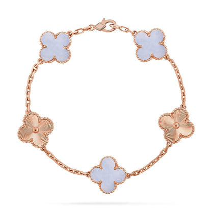 [Regal Gem] CLOVER 5 MOTIF PURPLE CHALCEDONY BRACELET COLLECTION