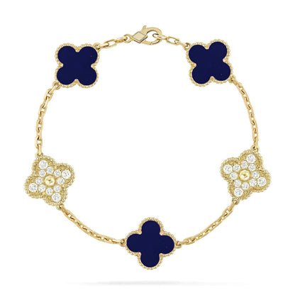 [Regal Gem]CLOVER 5 MOTIF LAPIS LAZULI BRACELET COLLECTION