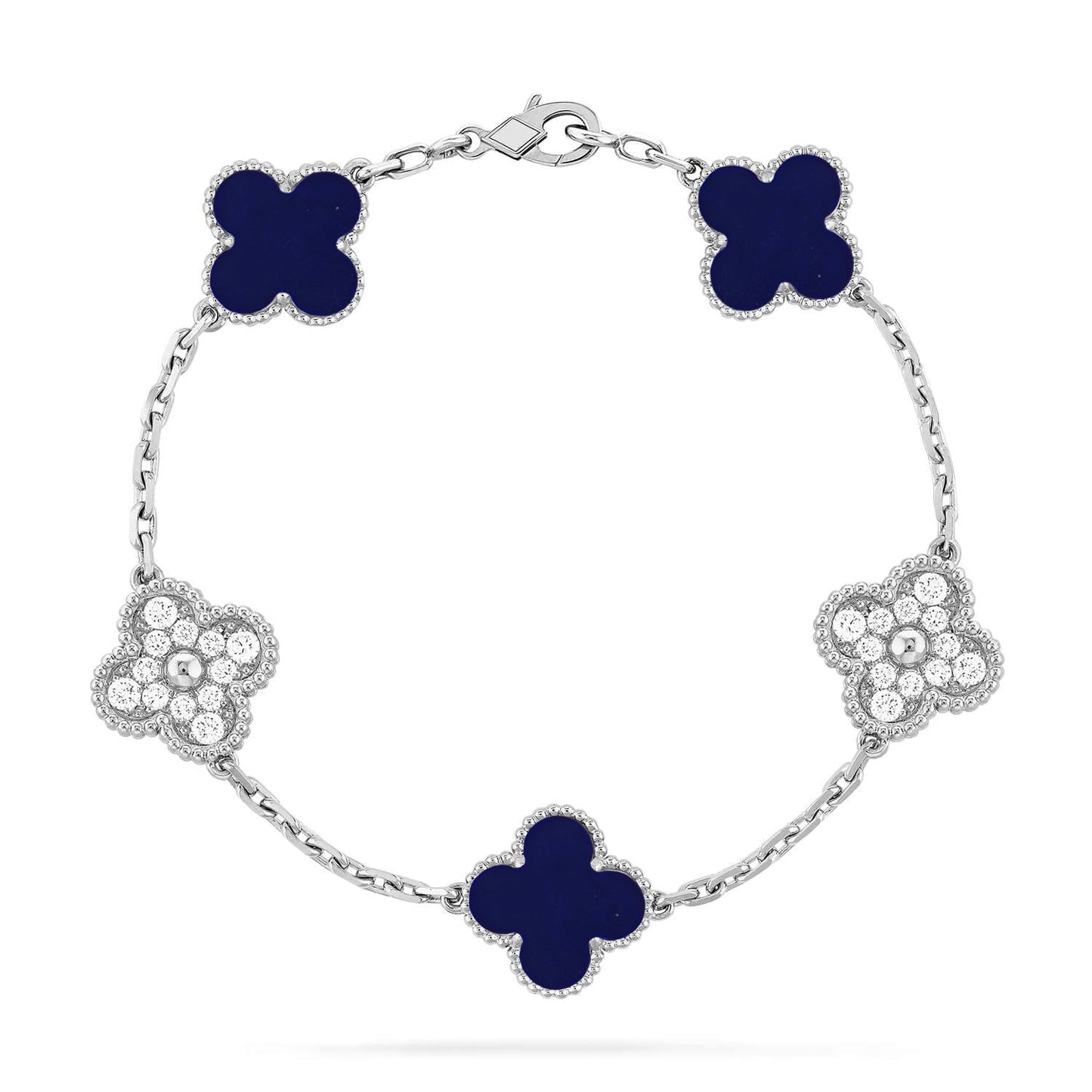 [Regal Gem]CLOVER 5 MOTIF LAPIS LAZULI BRACELET COLLECTION