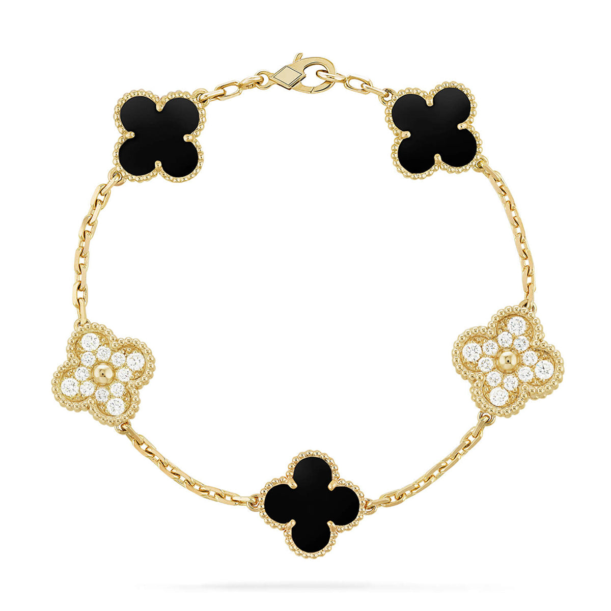 [Regal Gem] CLOVER 5 MOTIF ONYXS BRACELET COLLECTION