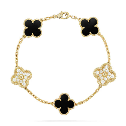 [Regal Gem] CLOVER 5 MOTIF ONYXS BRACELET COLLECTION