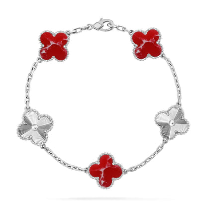 [Regal Gem]CLOVER 5 MOTIF RED PATTERN BRACELET COLLECTION