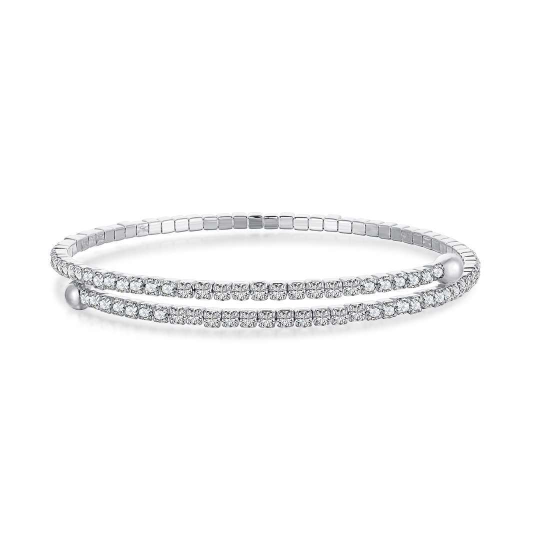 [Regal Gem Jewelry]Row of Diamonds Round Fashion Bracelet