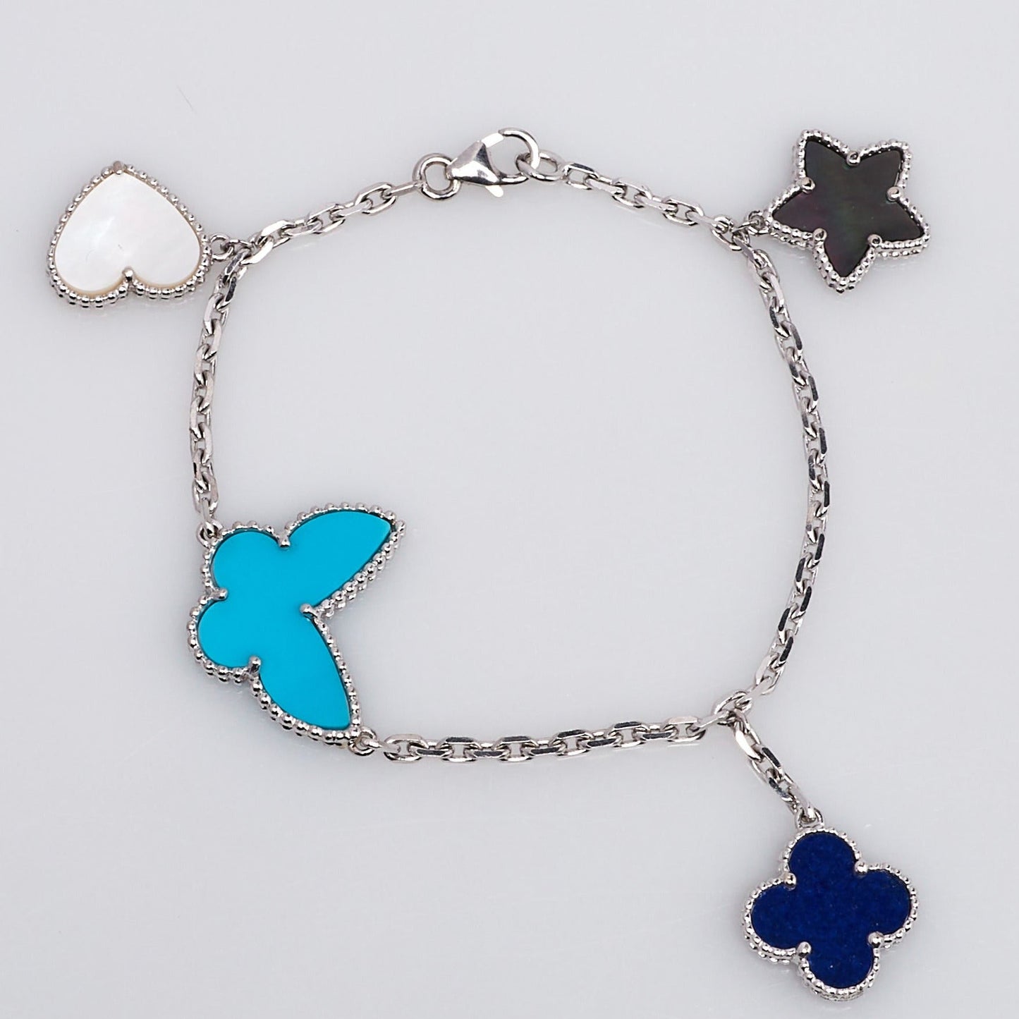 [Regal Gem]LUCKY SPRING SILVER BRACELET 4 MOTIF