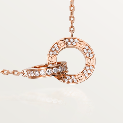 [Regal Gem]LOVE 7.6MM NECKLACE Regal Gem GOLD AND SILVER  FULL DIAMOND