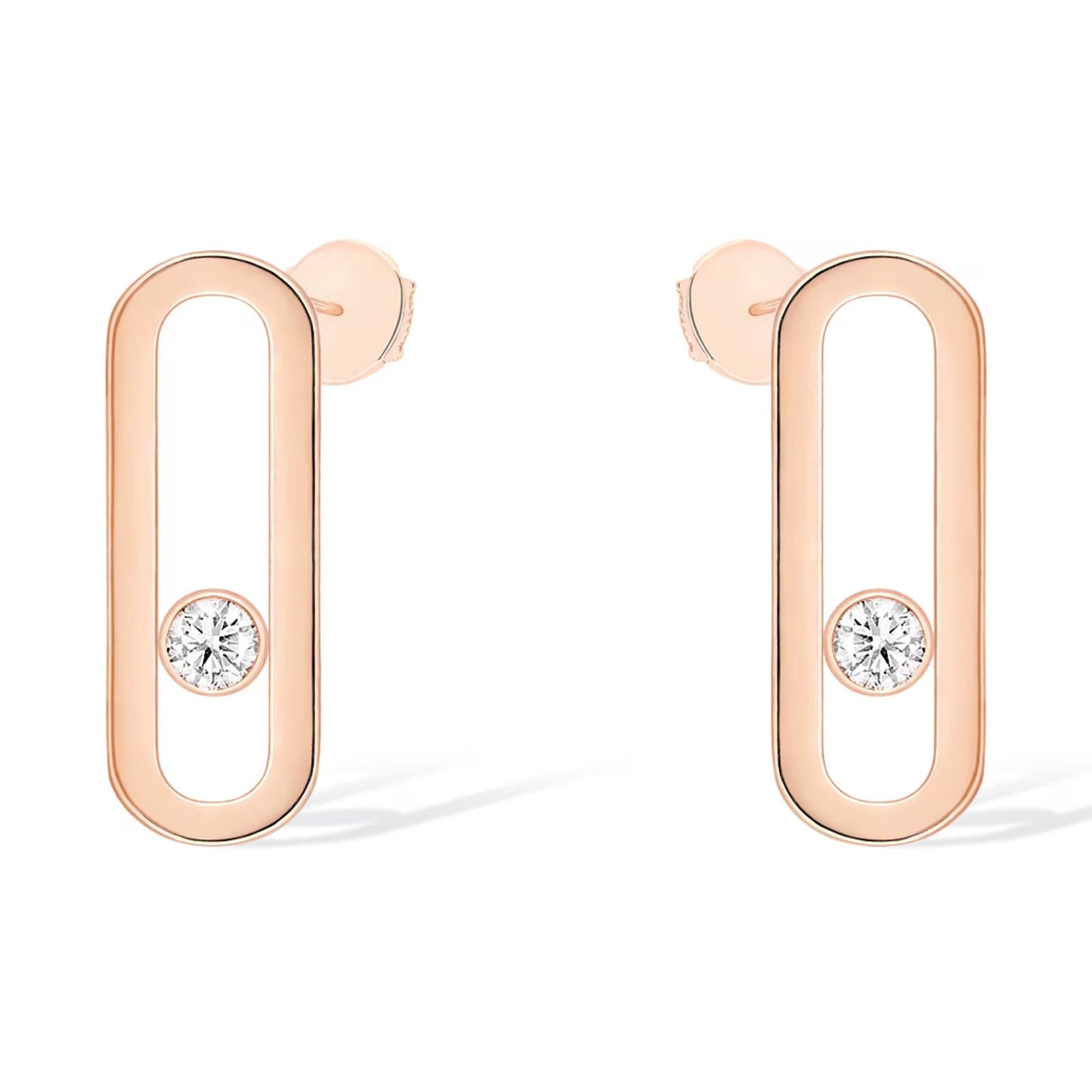 [Regal Gem]MOVE UNO SMALL 1 DIAMOND EARRINGS