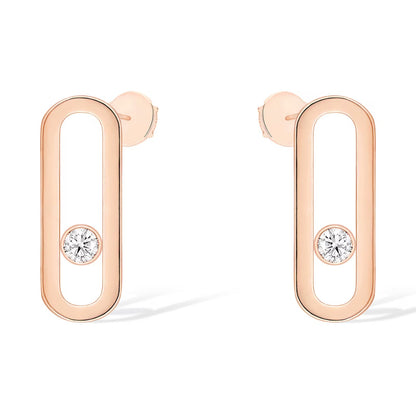 [Regal Gem]MOVE UNO SMALL 1 DIAMOND EARRINGS