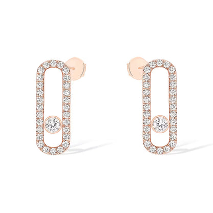 [Regal Gem]MOVE UNO STUD DIAMOND PAVED EARRINGS
