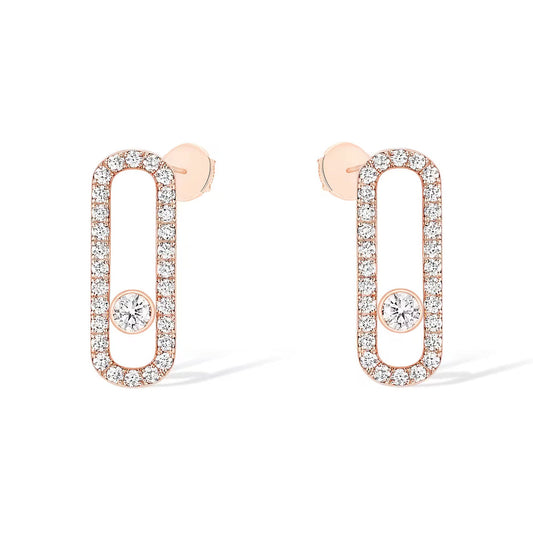 [Regal Gem]MOVE UNO STUD DIAMOND PAVED EARRINGS