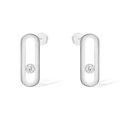 [Regal Gem]MOVE UNO SMALL 1 DIAMOND EARRINGS