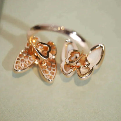 [Regal Gem]TWIN BUTTERFLY DIAMOND MOP RING