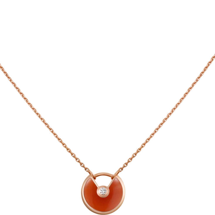 [Regal Gem]AMULETTE GOLD CARNELIAN ONYX NECKLACE