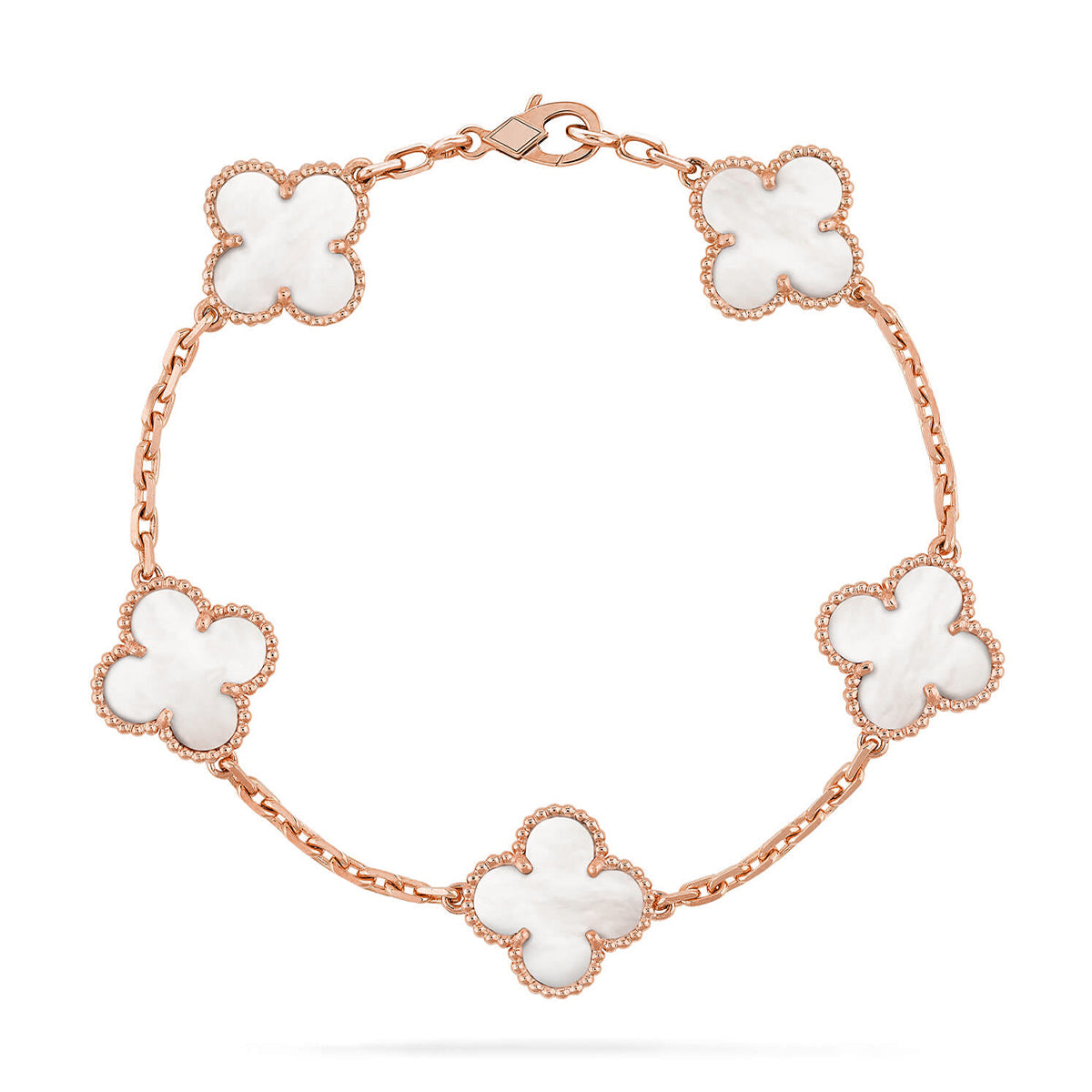 [Regal Gem]CLOVER WHITE PEARL MOP 5 MOTIF BRACELET COLLECTION
